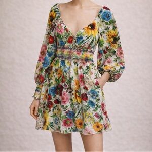 Vintage Alice + Olivia Colorful Floral Dress XS